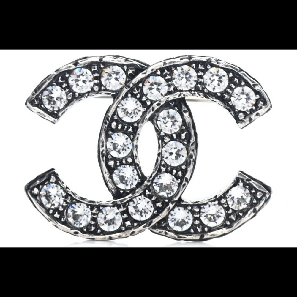 Chanel Ruthenium Crystal CC Brooch - Picture 3 of 4